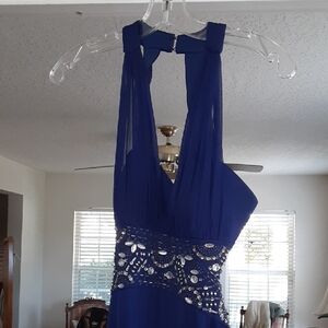 Blondie Nites Royal Blue Backless Dress